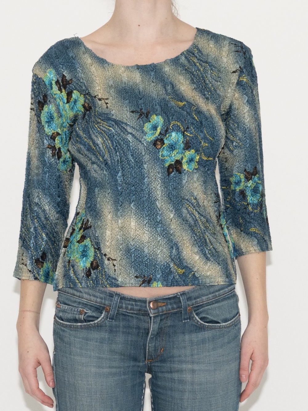 Y2k flower print scrunchy top one size patterned magic scarf